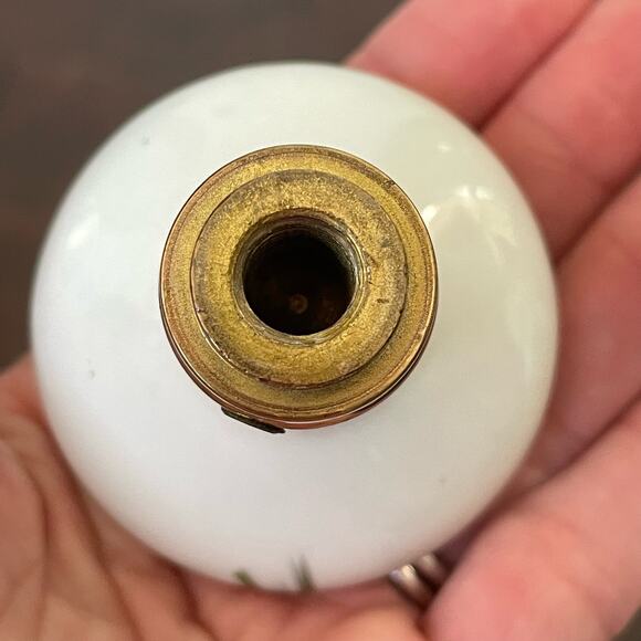 Vintage Porcelain Door Knob Floral Hand Painted? White with Flowers Single - Picture 9 of 16